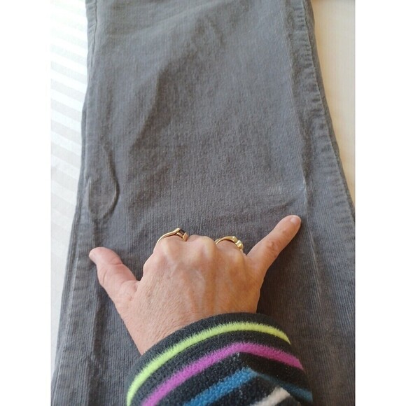 Gap wide leg corduroy pants womens 2 gray low rise stretch Y2K retro style - Picture 13 of 13